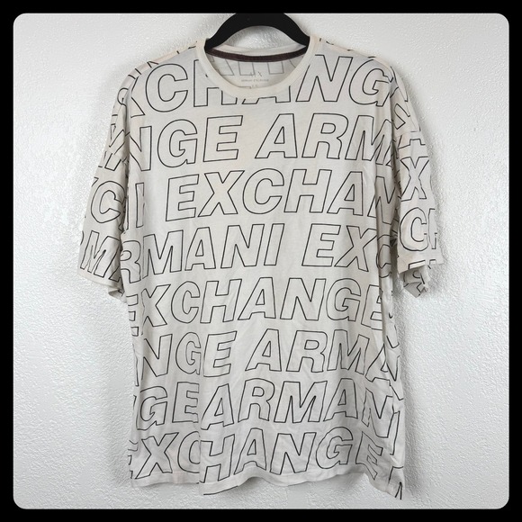 Armani Exchange Other - Armani Exchange Mens Graphic T Shirt All Over Logo Print White Size XS